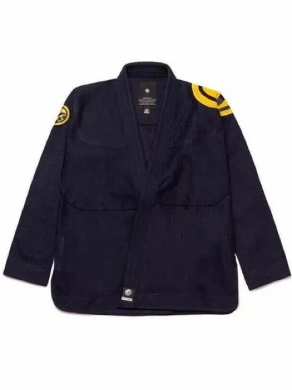 Men's Black Martial Arts Jacket with Yellow Accents